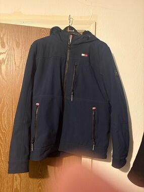 Tommy Hilfiger Navy Hooded Softshell Jacket
